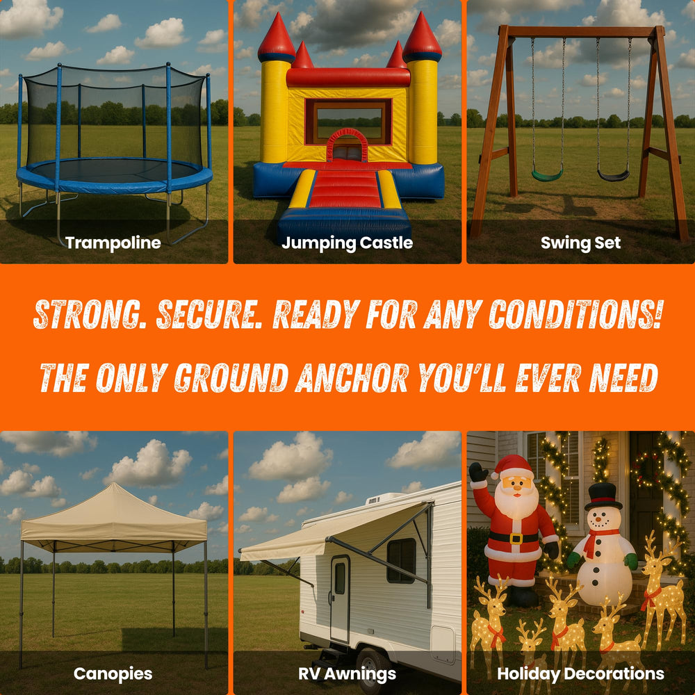 Adventure Seeka Ground Anchor in-ground mows-over compatible for neat lawns.