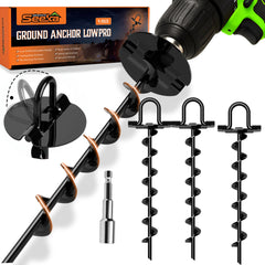 Adventure Seeka Ground Anchor low-profile sits flush for easy mowing.