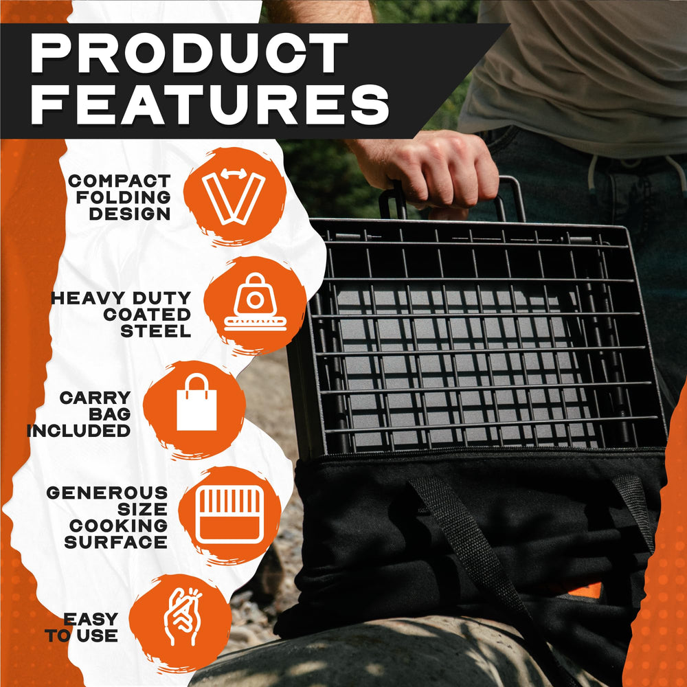 Adventure Seeka swivel grill design offers flexible cooking angles