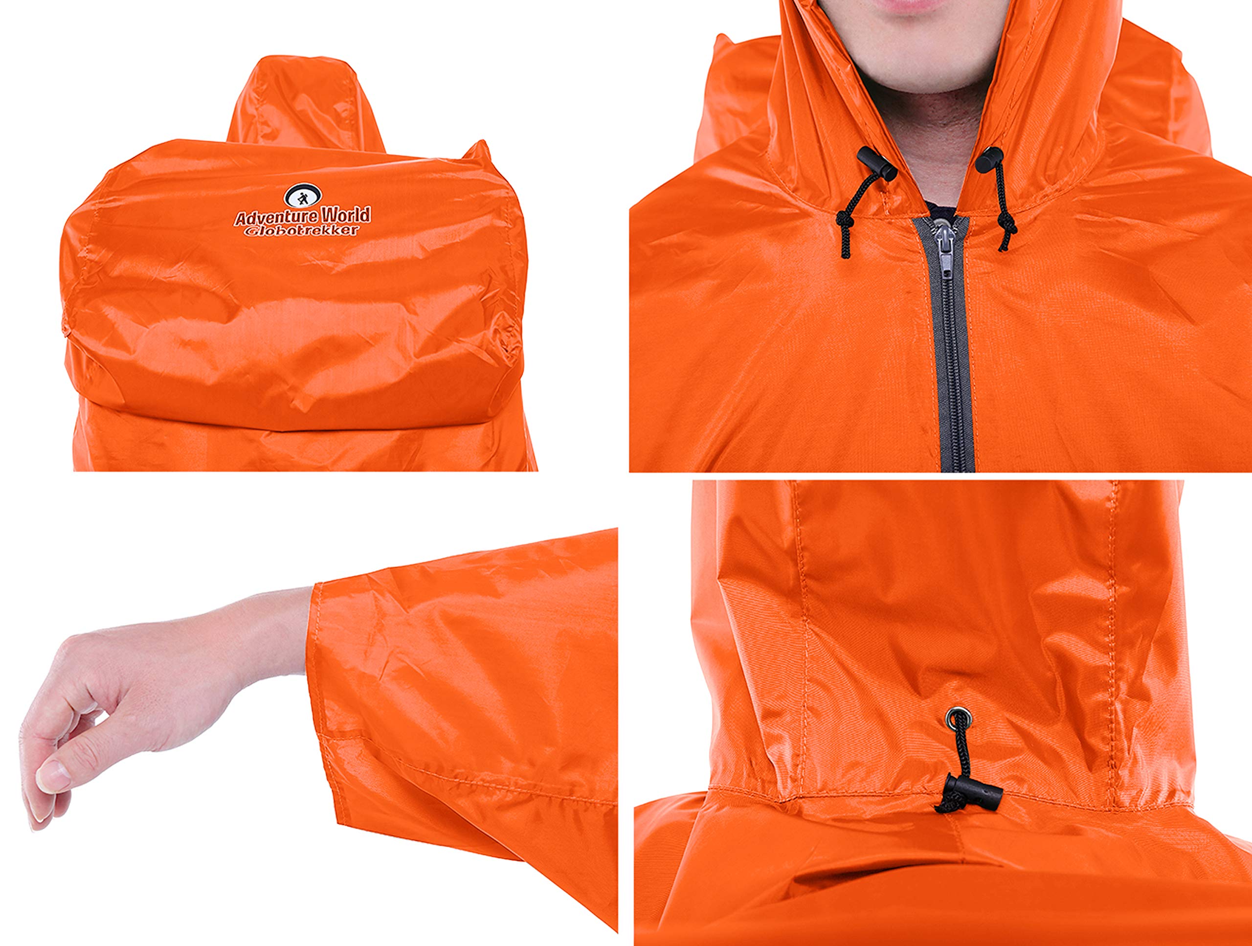 Globotrekker poncho during hiking offers flexible outer coverage.
