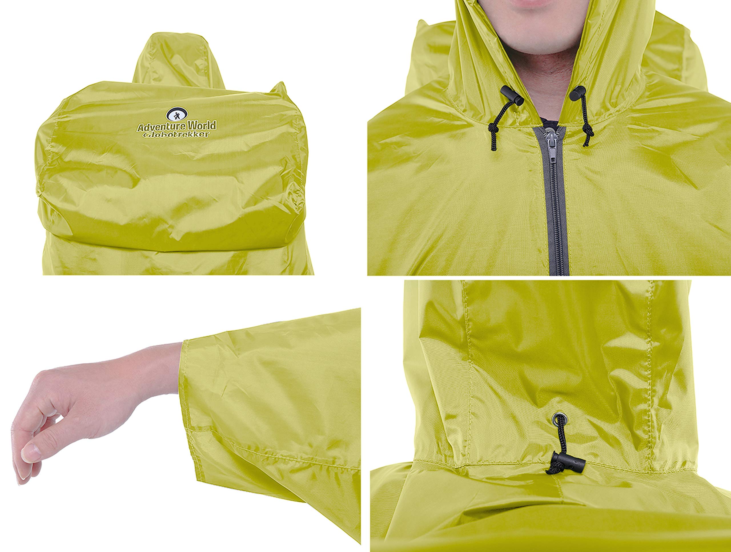 Adventure World Globotrekker hood-drawstring highlights adjustable rain protection