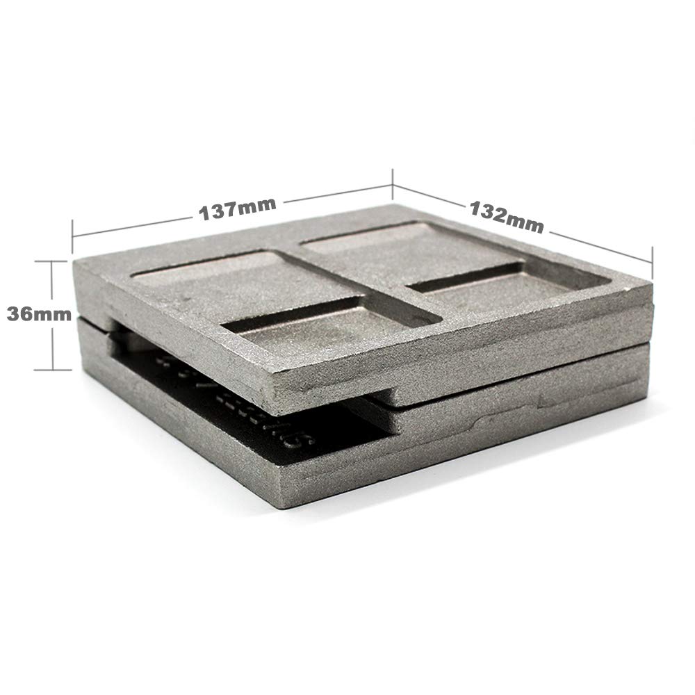 Mold designed for creating 4, 8, and 12-ounce sinkers