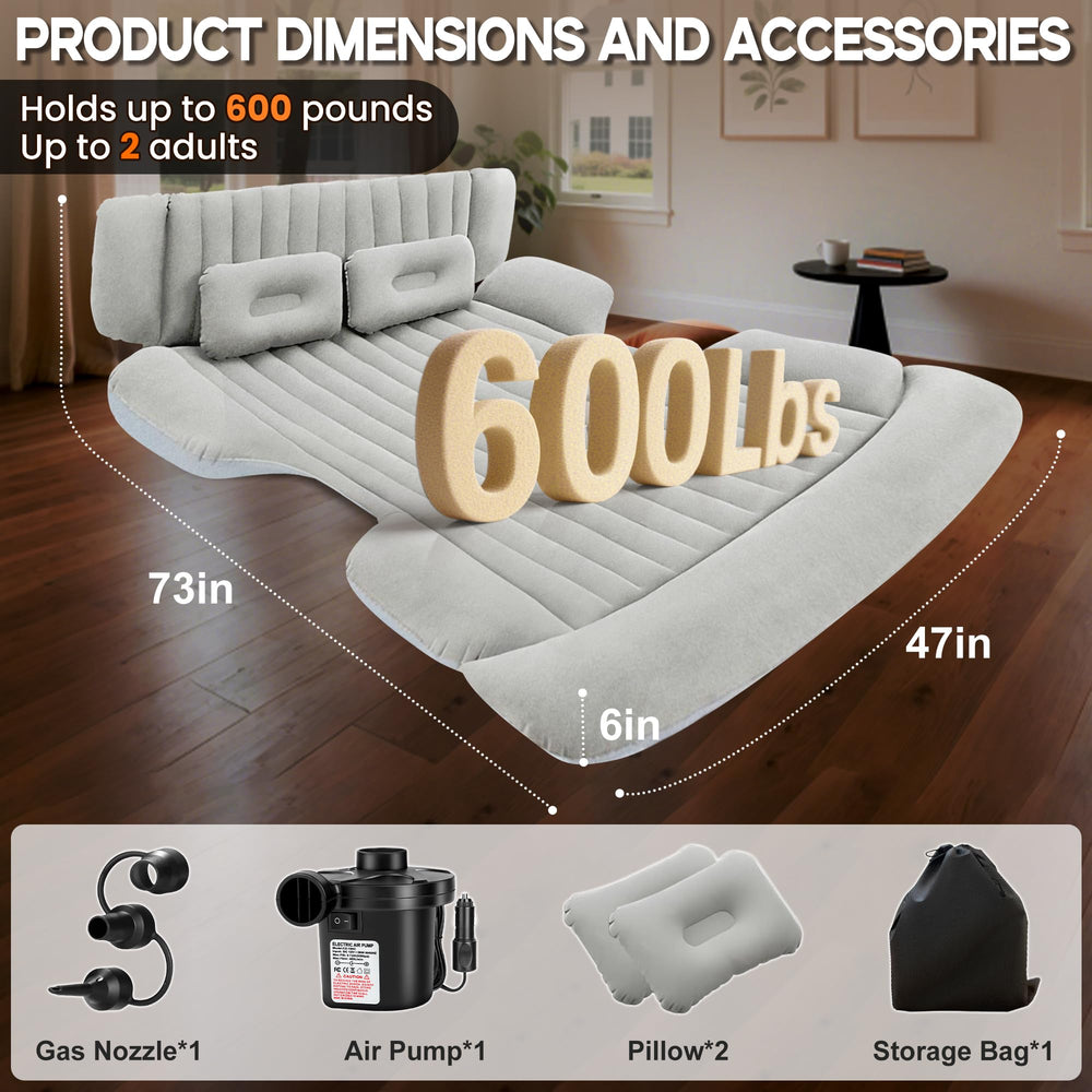 AearKing SUV air mattress supports up to 600 lbs for two adults