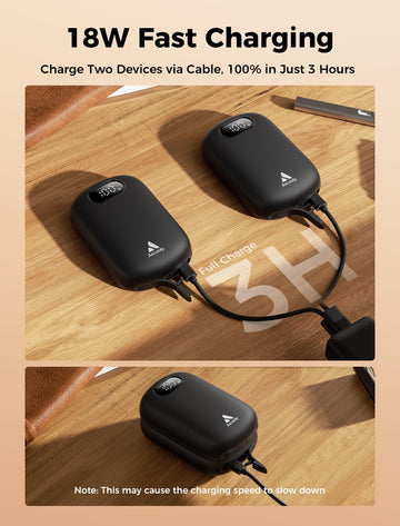 Aecooly 18W fast charging for quick recharge.