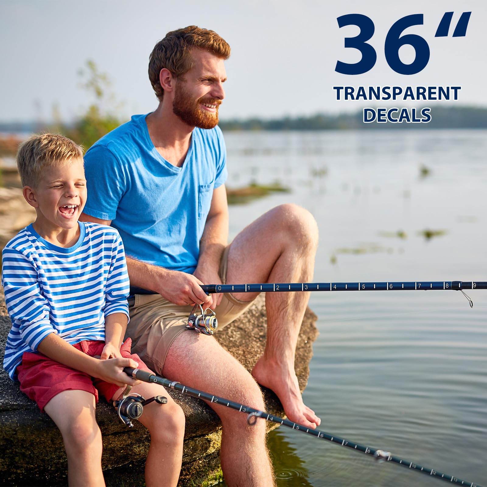 Waterproof transparent vinyl material for fish measuring stickers