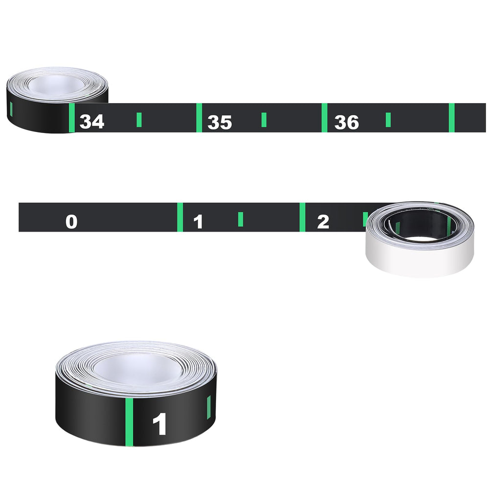 Two green 36-inch fish measuring tape stickers applied to a boat surface