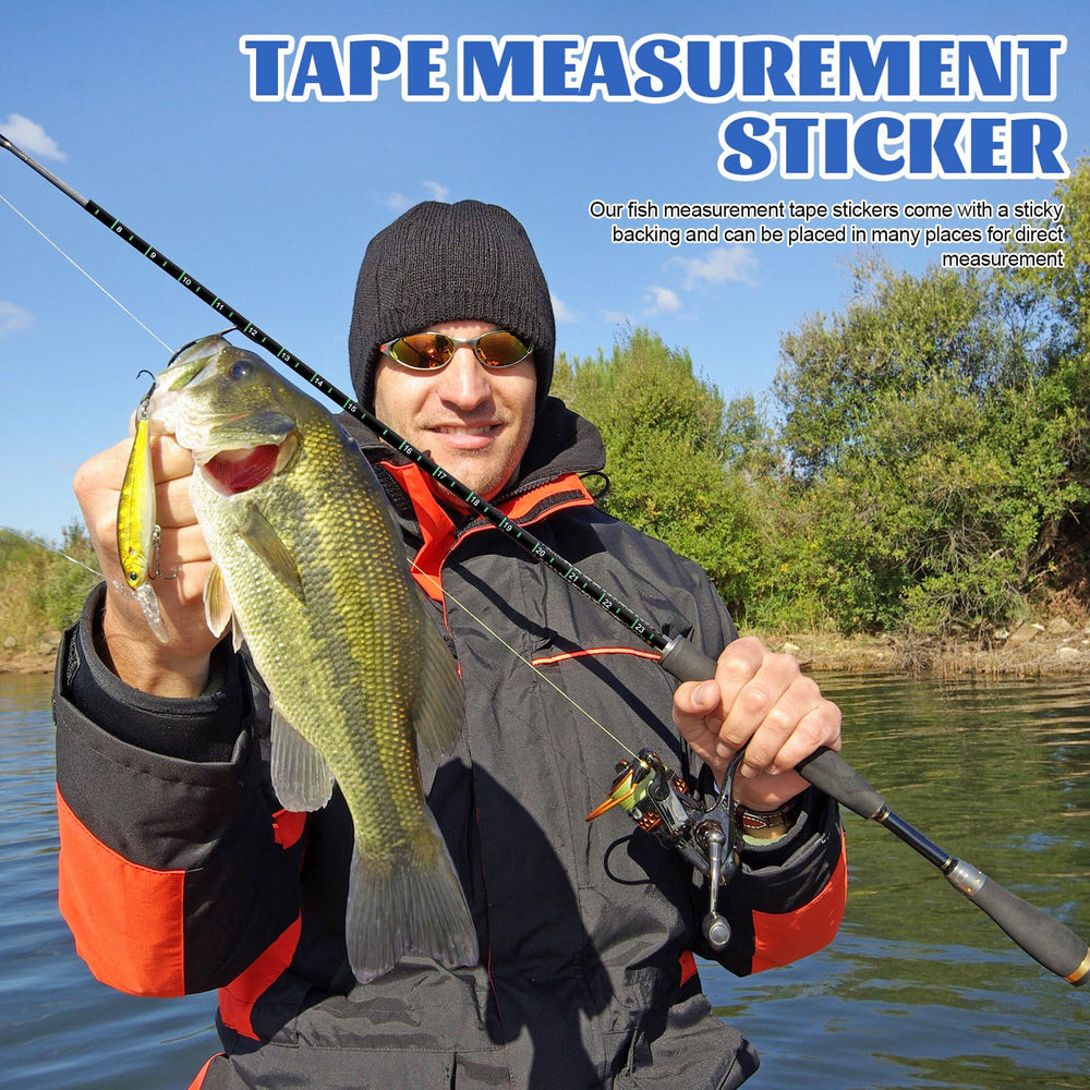 High-visibility green markings on the fish measuring sticker