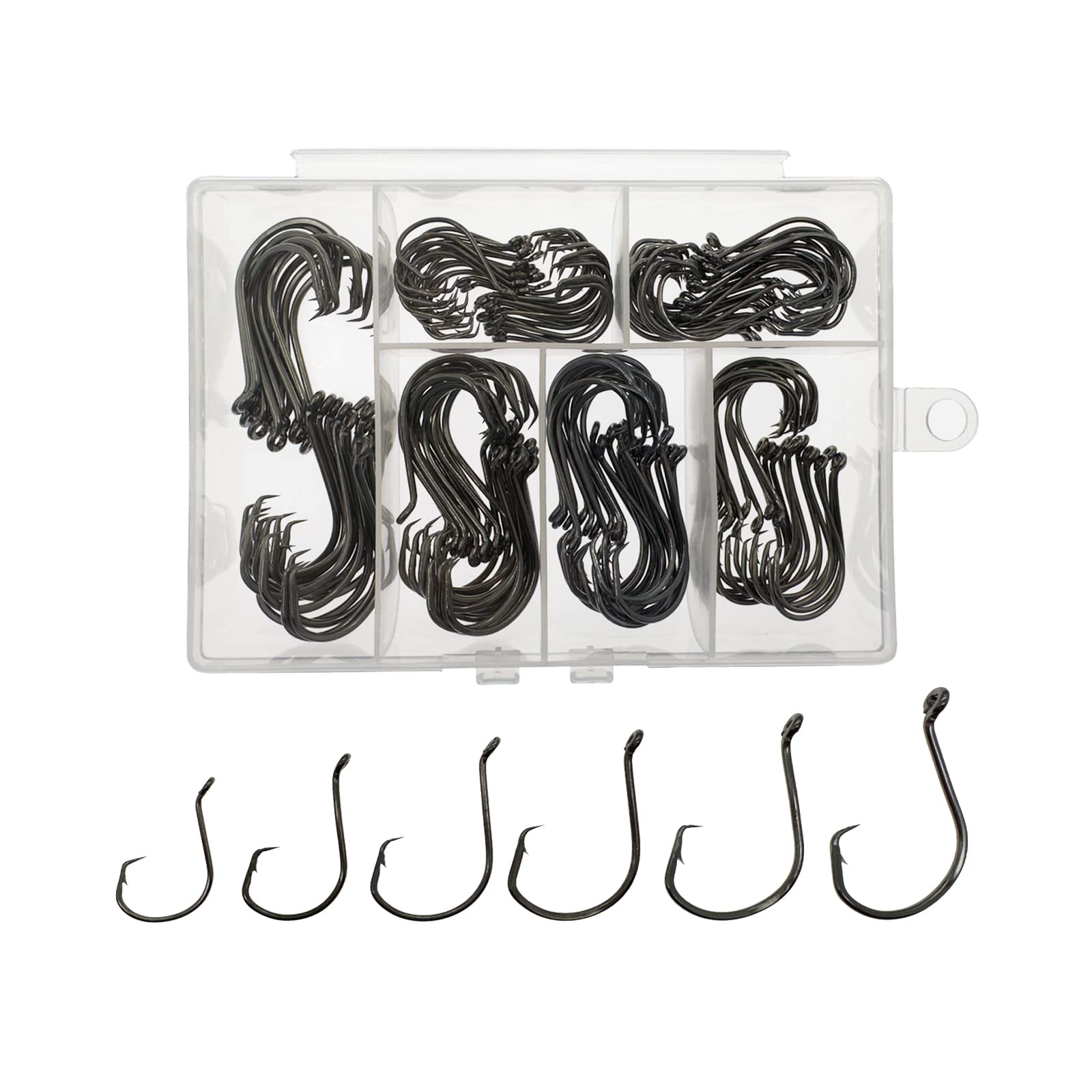 Afmivs 150pcs circle hooks saltwater box front view