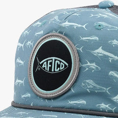 AFTCO Big 3 Trucker Hat back snap closure for adjustable fit.