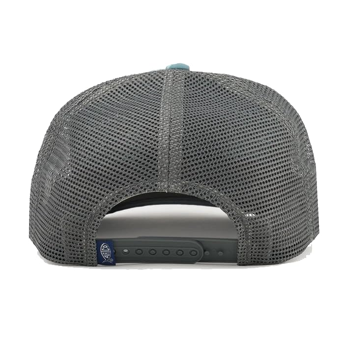 AFTCO Big 3 Trucker Hat print design featuring yellowfin tuna, mahi-mahi, and marlin for bold waterwear.