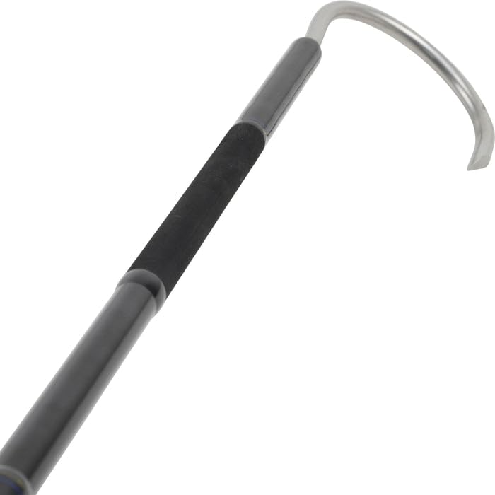 AFTCO gaff handle floats with black nylon cord for easy recovery if dropped overboard