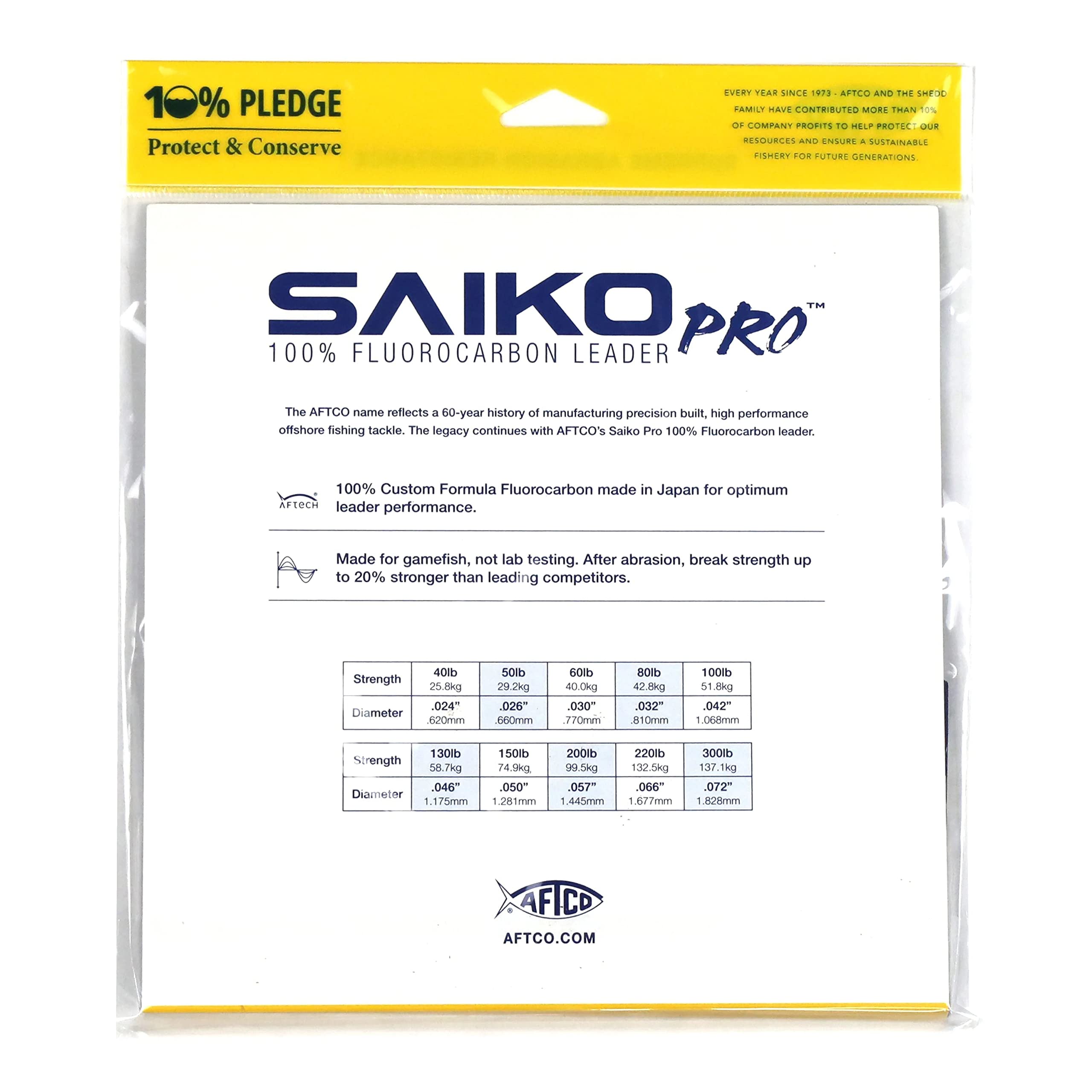 AFTCO Saiko 12ft 100-300lb fluorocarbon leader for heavy tackle
