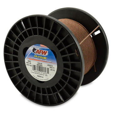 AFW 49-strand stainless shark leader close-up shows kink resistance for big game fishing