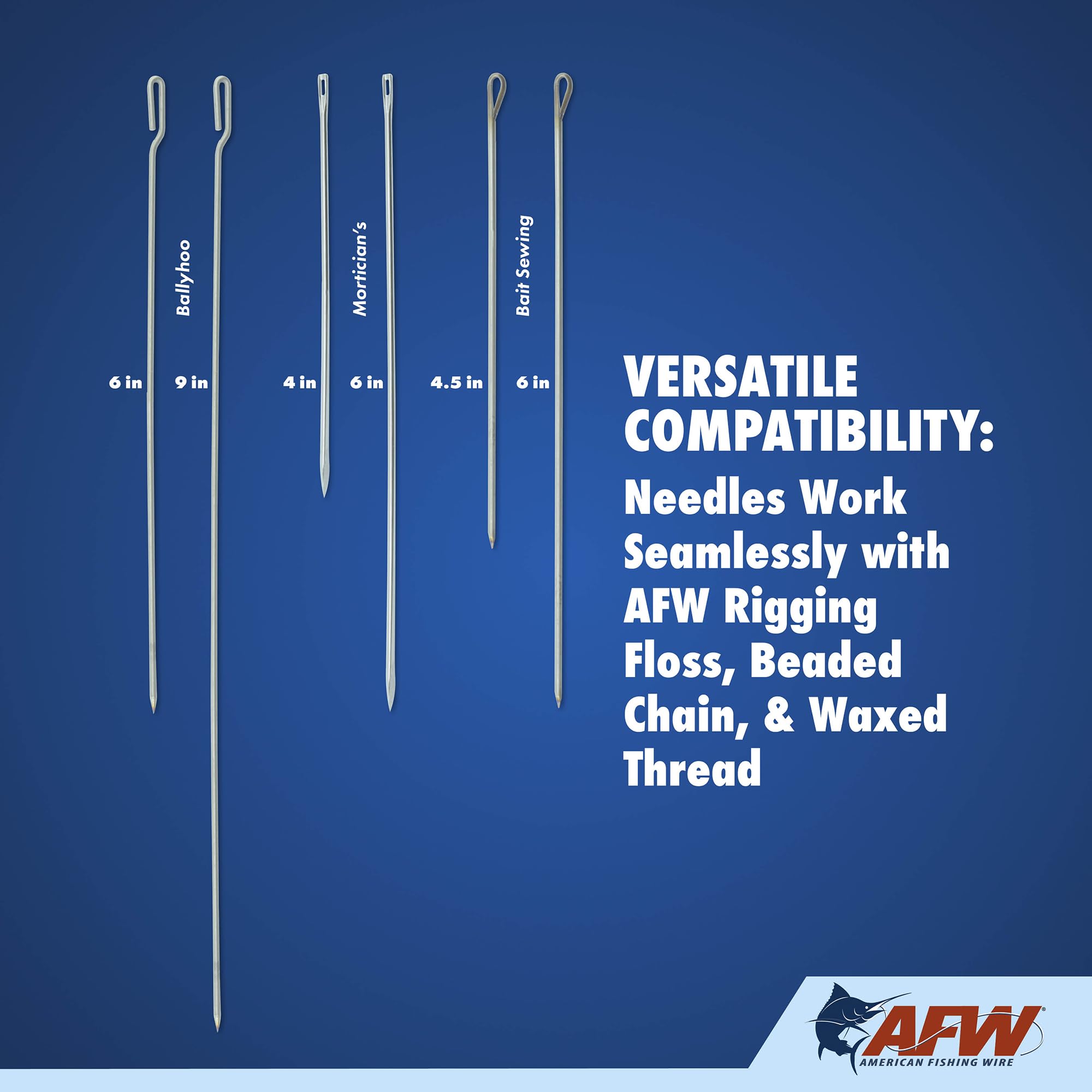 AFW Ballyhoo Needle cone-tip enables quick bait setup.