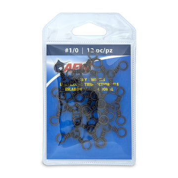 AFW brass 3-way swivels with stainless rings in black for dropper rigs