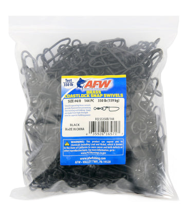 AFW Brass Coastlock swivels pack demonstrates durability for freshwater and saltwater rigs.