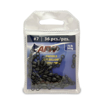 AFW brass swivels in black finish with 75 lb test for smooth line rotation