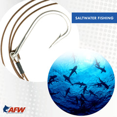 AFW bright stainless steel leader close-up showing durable finish