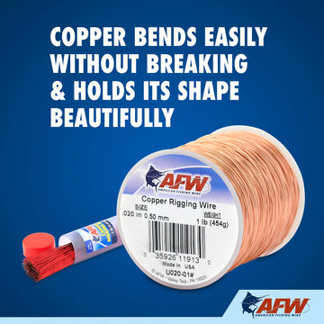 AFW copper rigging wire 14 inch cut length ready for fast rigs.