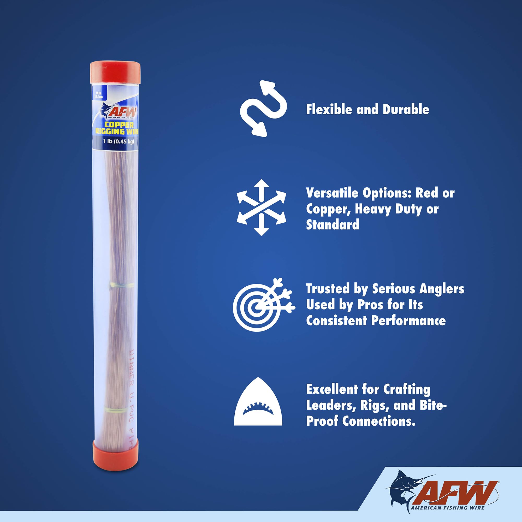 AFW copper rigging wire pre-cut 14in 50-pack ready to rig