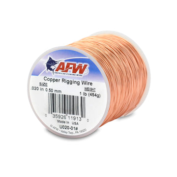 AFW copper rigging wire spool 1lb: durable saltwater leaders and rigs
