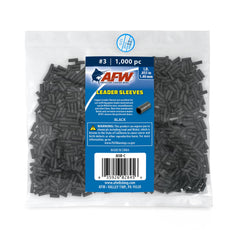 AFW crimp sleeve black size 3-055 closeup shows burr-free finish for secure leaders.