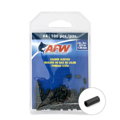 AFW crimp sleeve copper body demonstrates compatibility with wire and monofilament lines.