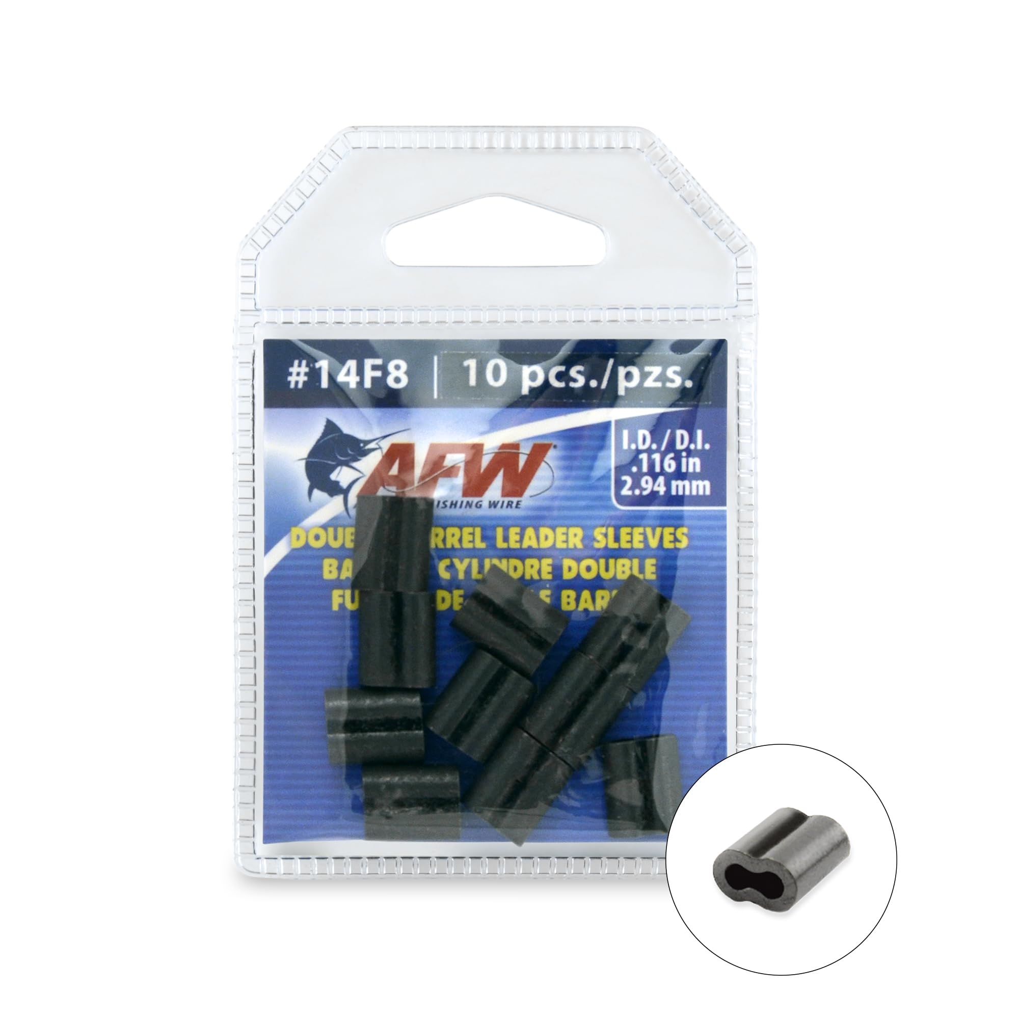 AFW crimp sleeve close-up in black showing burr-free finish