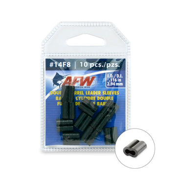 AFW crimp sleeve close-up in black showing burr-free finish