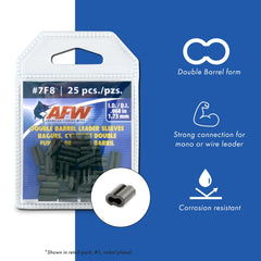AFW black crimp sleeve connects leader to main line for reliable rigs.