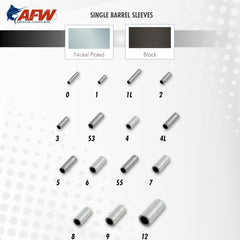 AFW crimp sleeve S3 black in pack shows value and versatility