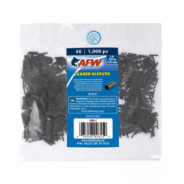 AFW crimp sleeve single barrel black close-up for secure fishing connections