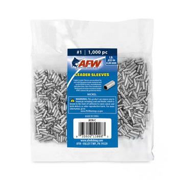AFW crimp sleeve single barrel nickel 1-033 shows strong, secure connections for fishing leaders