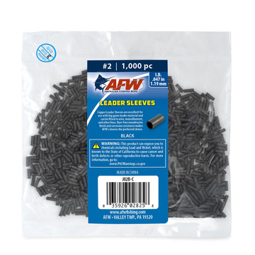 AFW crimp sleeve size #2 black finish for strong, secure fishing leaders.