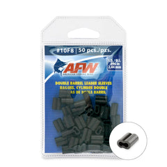 AFW double-barrel crimp sleeve in black for strong line connections.