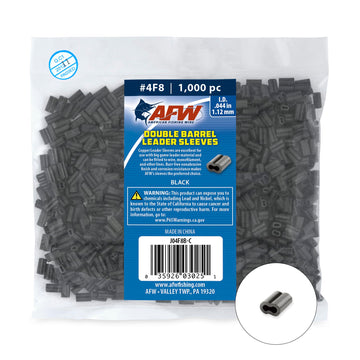 AFW double-barrel crimp sleeve closeup showing burr-free finish for smooth connections.