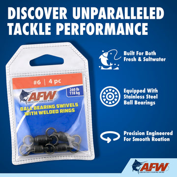 AFW dual welded rings maintain secure connections during fierce fights with trophy fish.