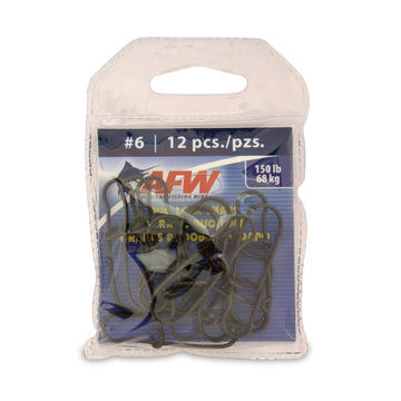 AFW Duo Lock Snaps in black, size 6, 150 lb test, ideal for quick lure changes.