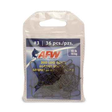 AFW Duo Lock Snaps size 3 in black enable quick lure changes with strong stainless performance.