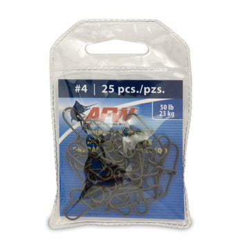AFW Duo Lock Snaps in black size 4 enable quick lure changes on freshwater and saltwater rigs.