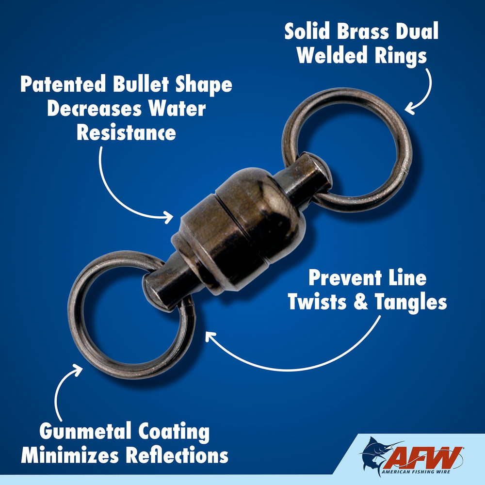 AFW gunmetal finish reduces reflections for stealthy lure presentations in clear water.