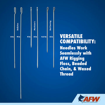 AFW Mortician's Bait Rigging Needle bridling live bait for secure attachment.