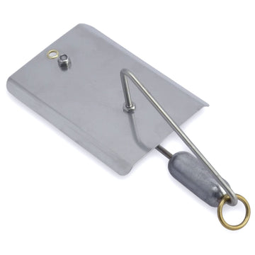 AFW Planer Size #6 braced stainless steel blade in water enabling controlled depth trolling