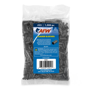 AFW S5 0.096 black crimp sleeve closeup highlighting burr-free finish for strong connections.