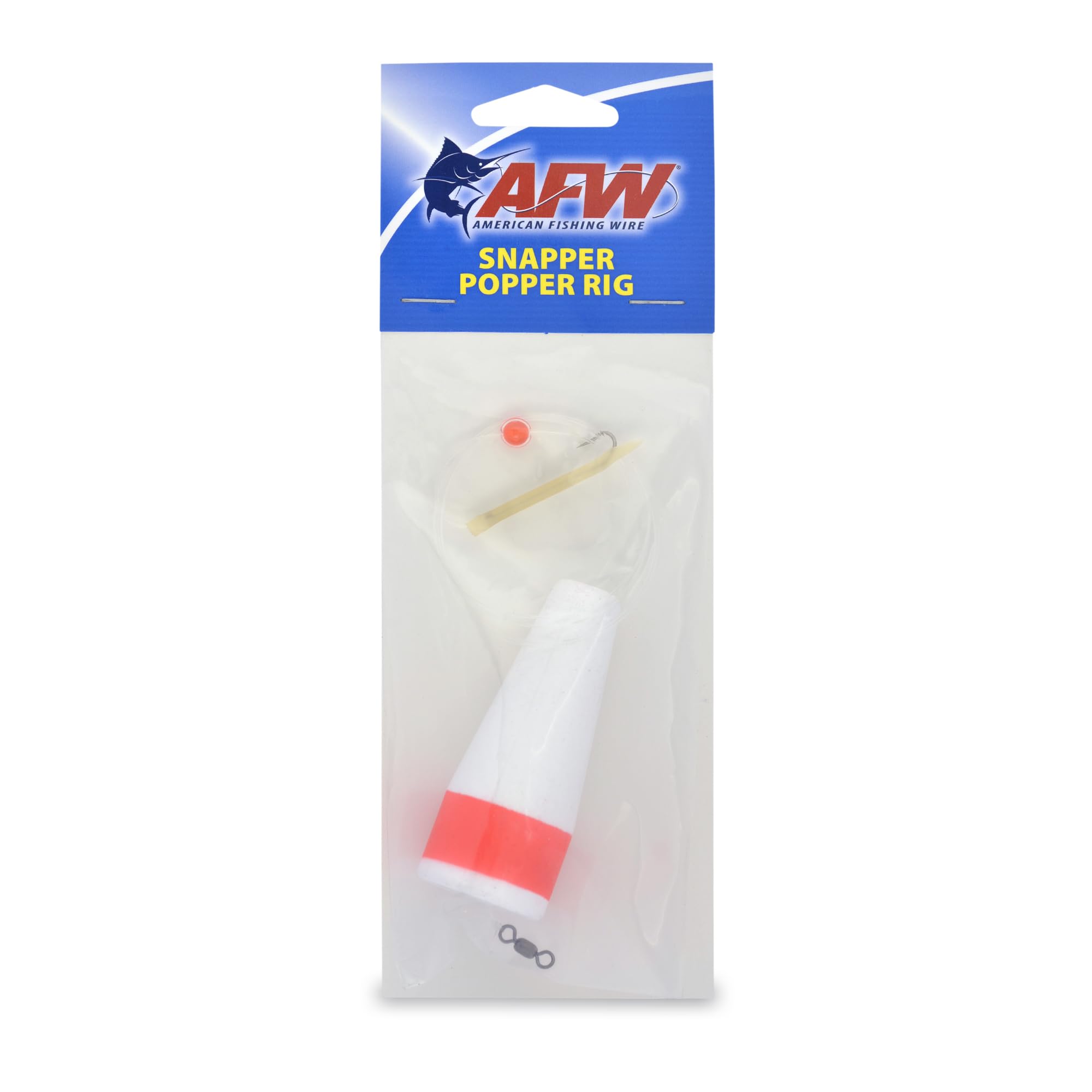 AFW Snapper Popper Rig surface-action highlight attracting bluefish with splash and topwater action.