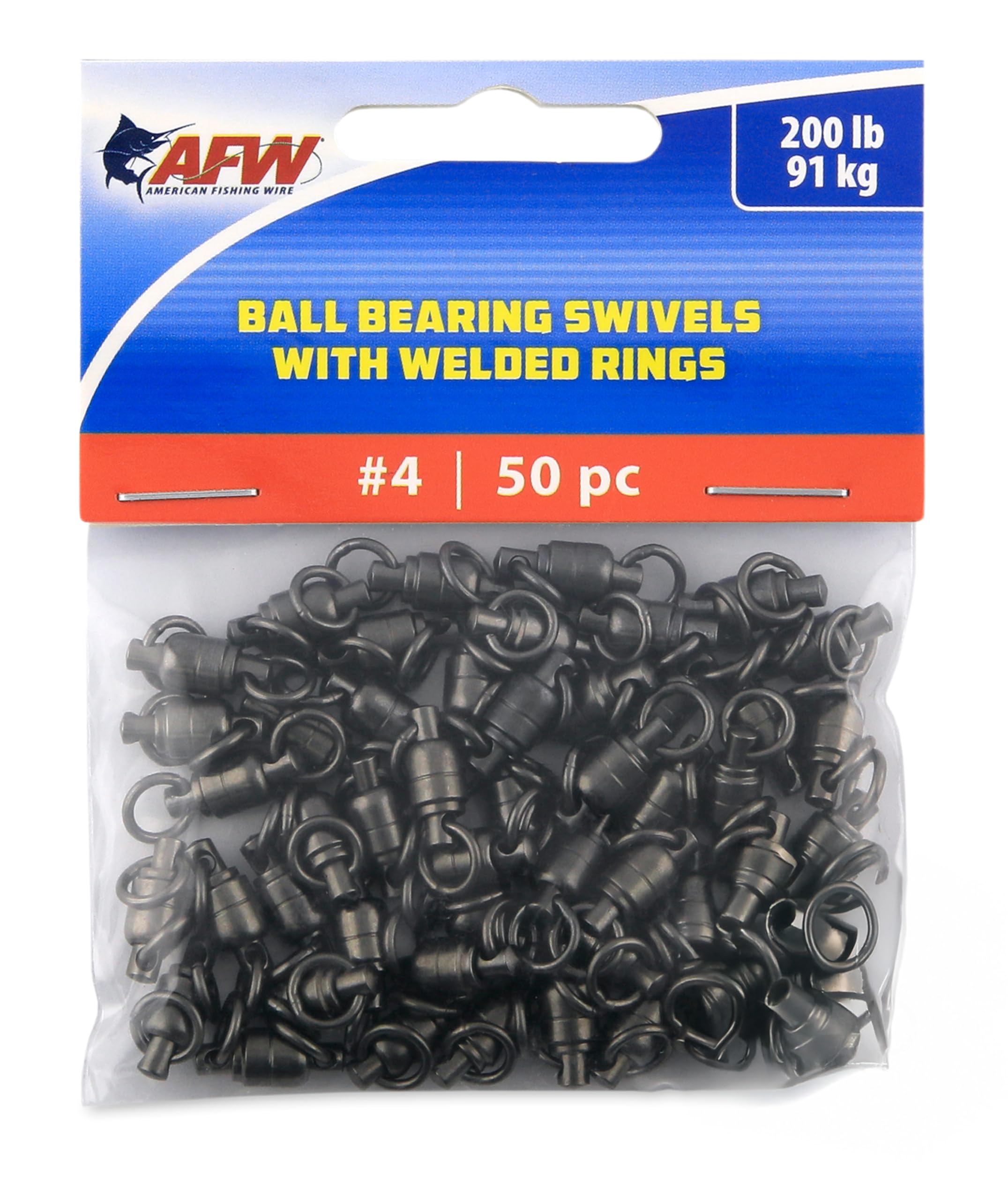 AFW solid brass ball-bearing swivels with bullet design for smooth rotation and reduced line twist