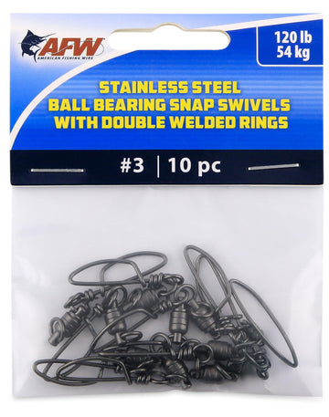 AFW stainless steel ball-bearing snap swivel with bullet shape for smoother water rotation