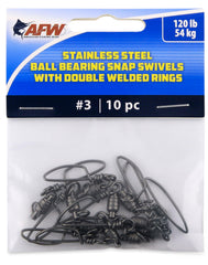 AFW stainless steel ball-bearing snap swivel with bullet shape for smoother water rotation