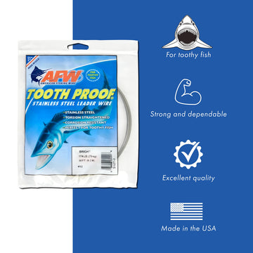 AFW stainless steel leader wire 304 alloy with kink resistance.