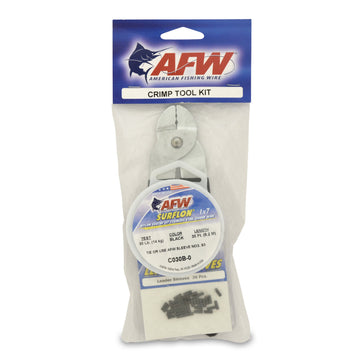 AFW Surflon Crimp Kit with 30 lb black wire for durable leaders.